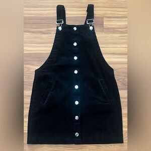 Mi Ami black corduroy overall dress with pockets Size XS